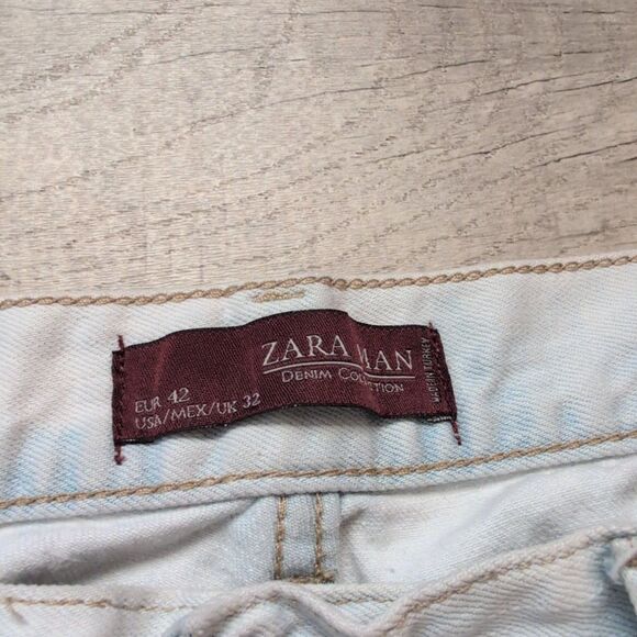 Zara Man Men's Pants White Jeans Distressed Size 32 - Picture 3 of 7